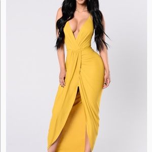 Fashion Nova Yellow Cocktail Dress